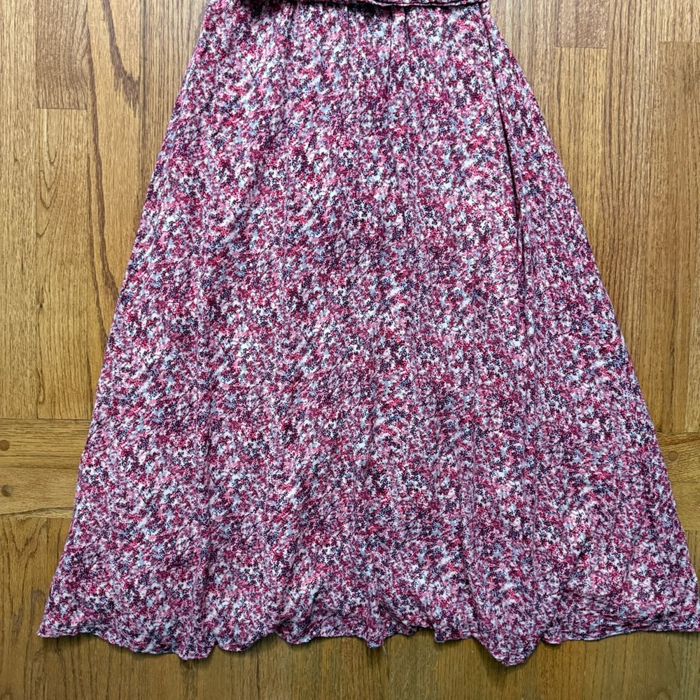 Ba&sh Noemie Fuchsia Floral Short Sleeve Wrap Midi Dress in size 4 - Picture 11 of 16